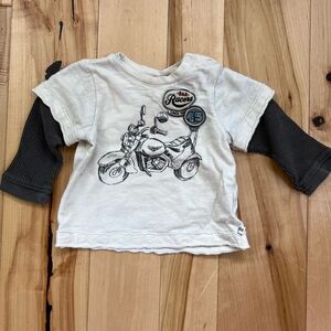 White Black Baby Motorcycle Shirt